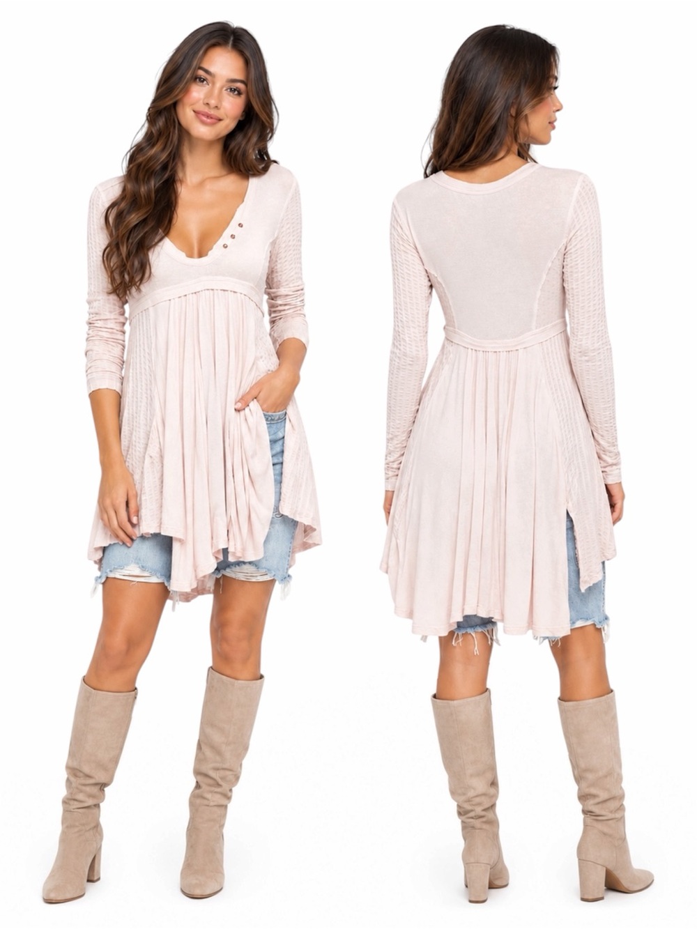 FREE PEOPLE BIRDIE HENLEY SIT TOP SZ X-SMALL - BNWT